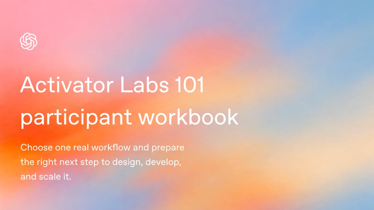 Activator Labs 101 participant workbook