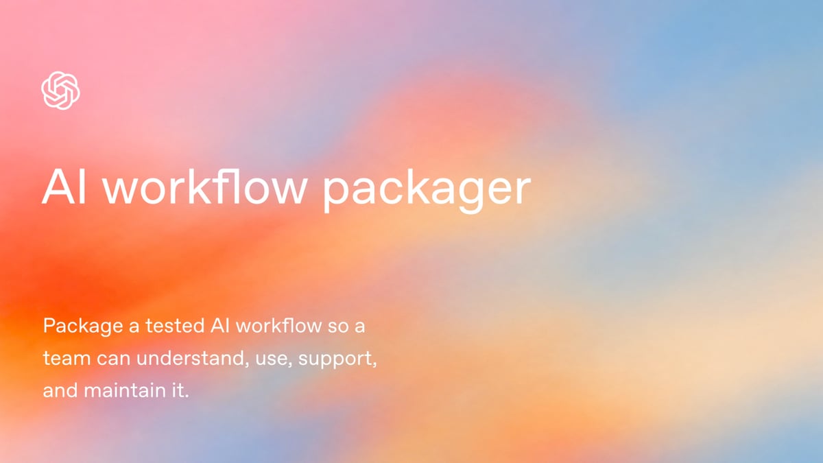 AI workflow packager