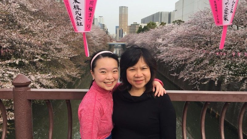 Supporting her Mother an Ocean Away