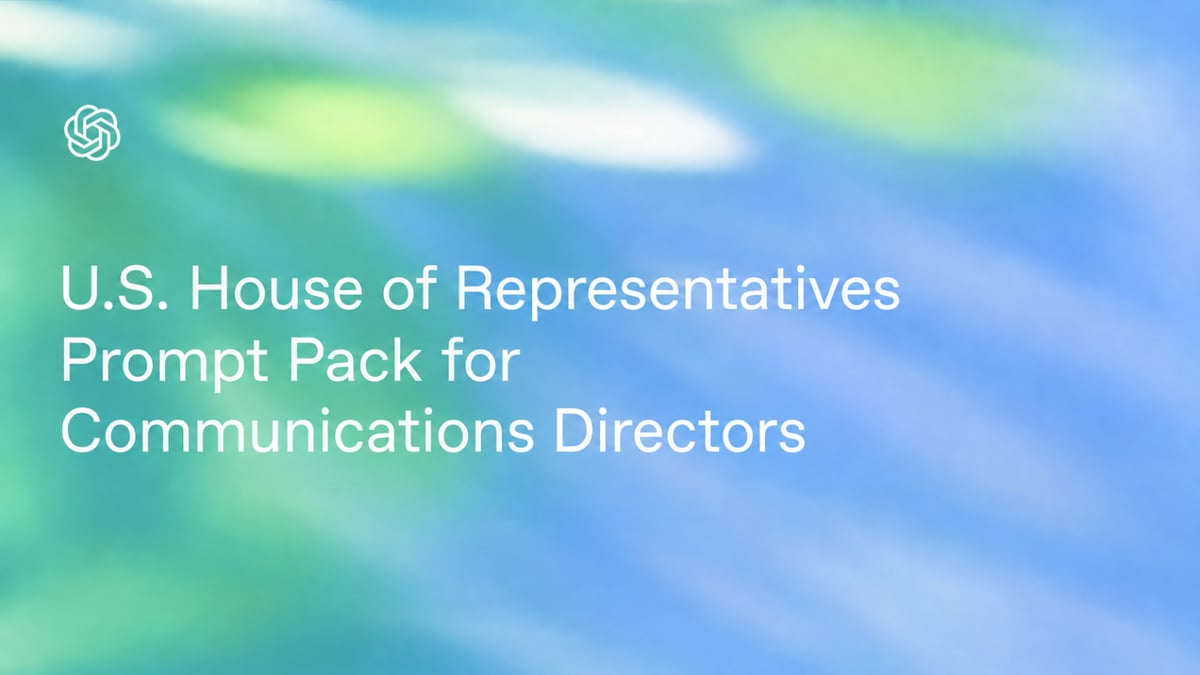 U.S. House of Representatives Prompt Pack for Communications Directors