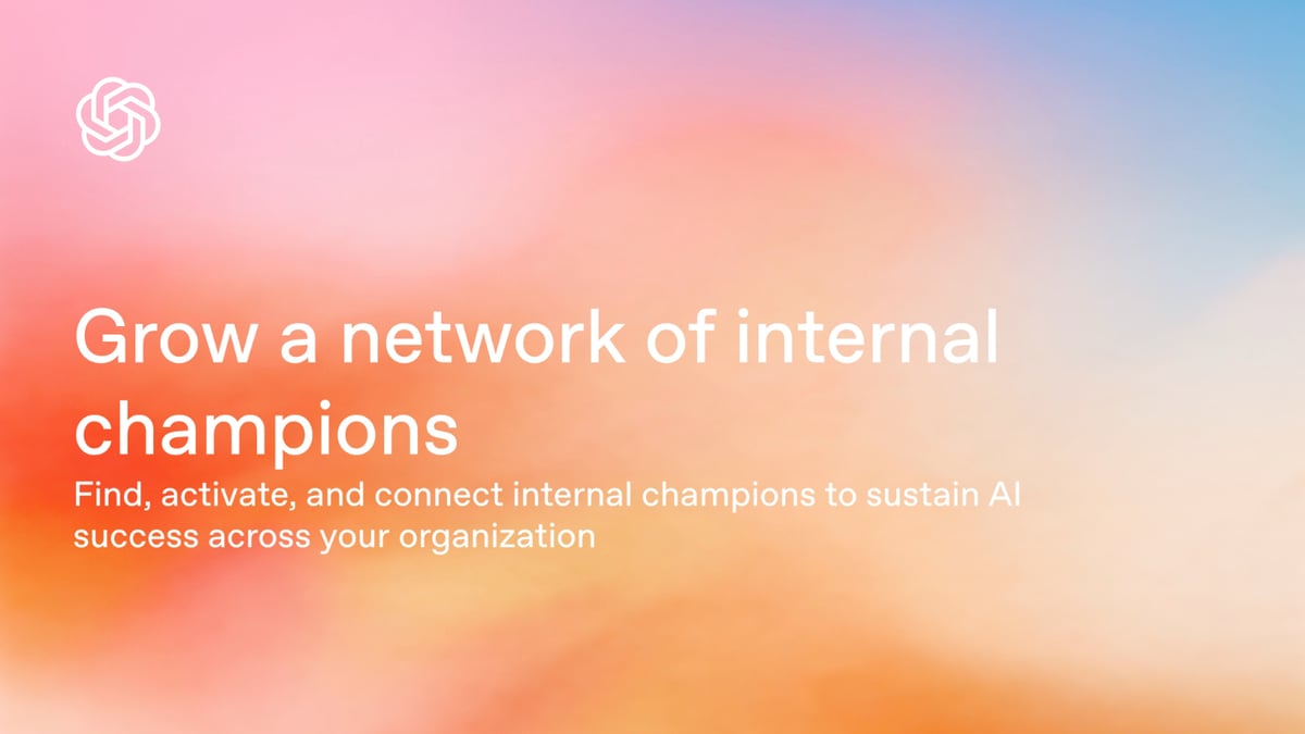 Grow a network of internal champions