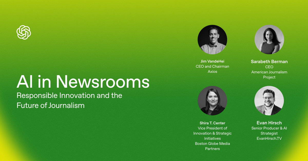 Virtual Event: AI in News Organizations: Responsible Innovation and the Future of Journalism