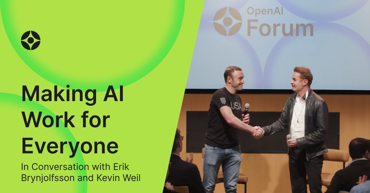 OpenAI Chief Product Officer Kevin Weil and Stanford Economist, Erik Brynjolfsson in Conversation
