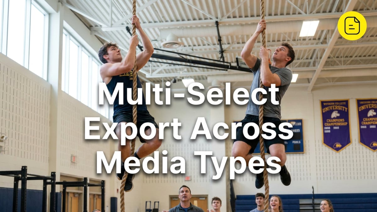 Multi-Select Export Across Media Types