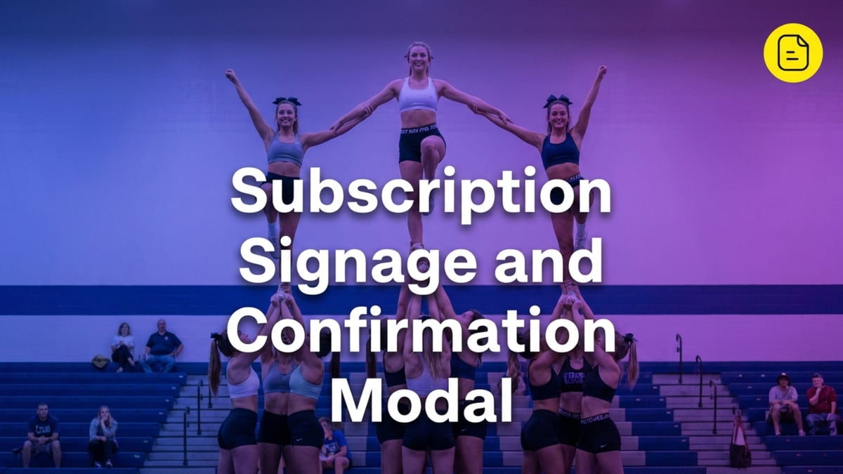 Subscription Signage and Confirmation Modal