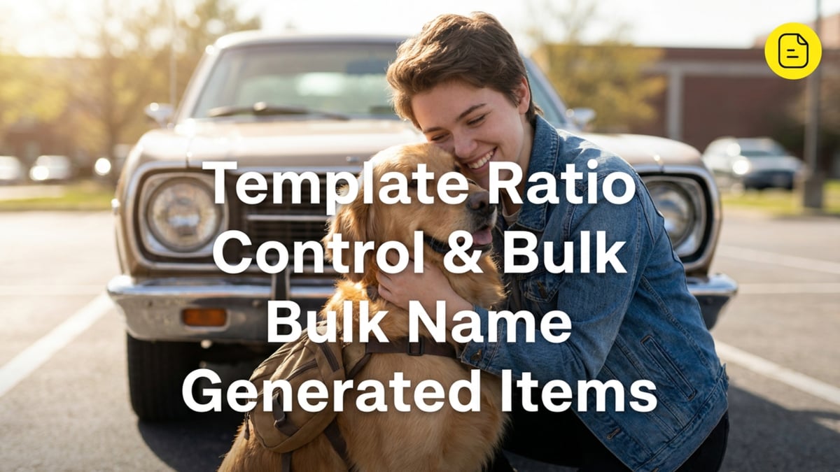 Template Ratio Control & Bulk Name Generated Items