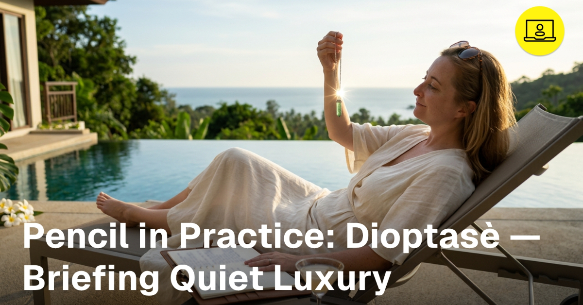 Pencil in Practice: Dioptasè — Briefing Quiet Luxury
