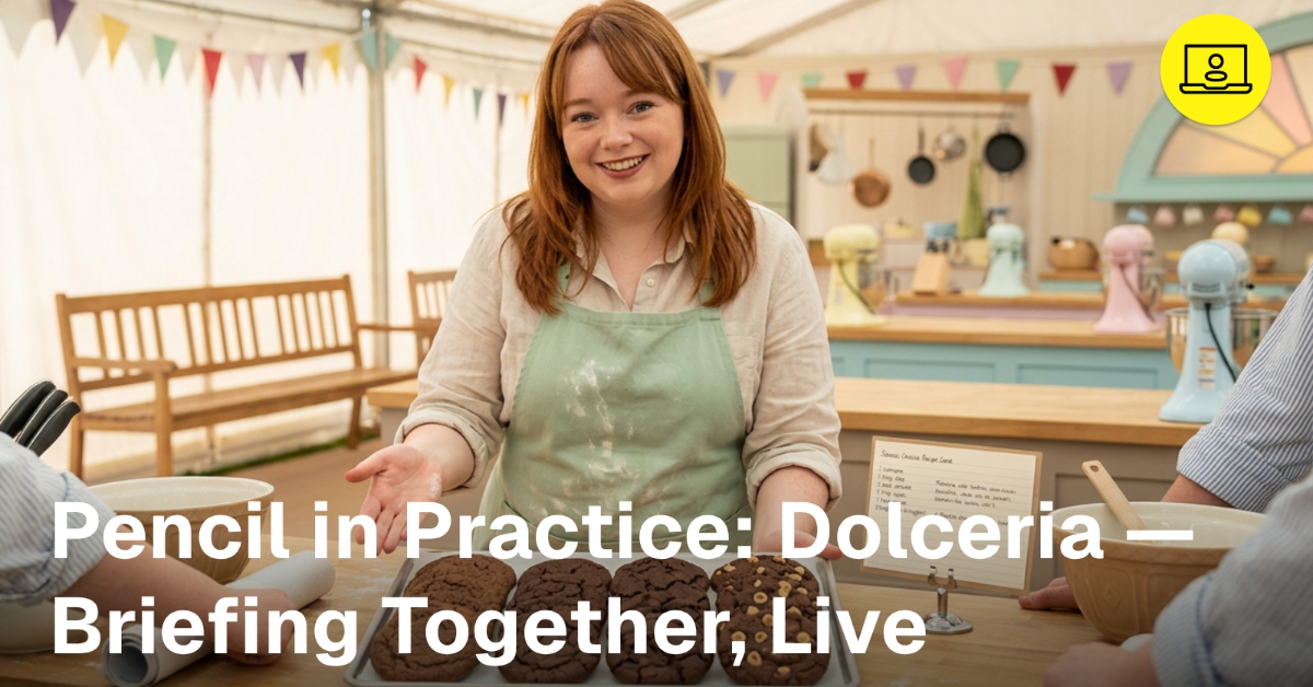 Pencil in Practice: Dolceria — Briefing Together, Live