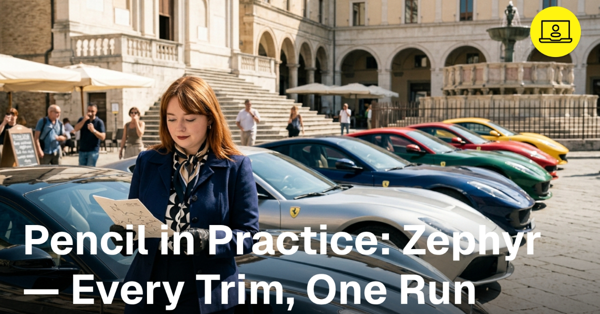Pencil in Practice: Zephyr — Every Trim, One Run