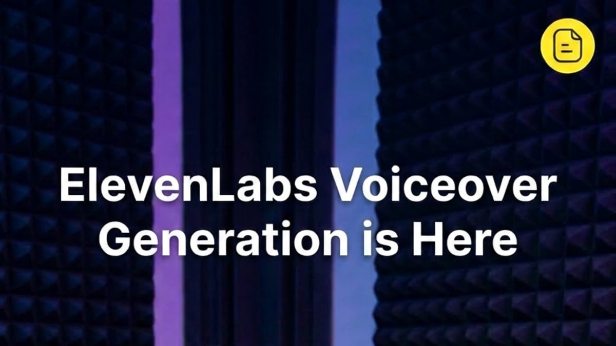 ElevenLabs Voiceover Generation Now Available