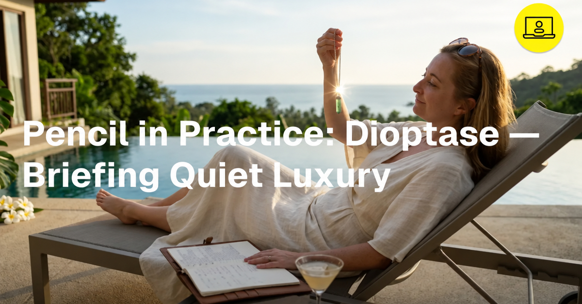 Pencil in Practice: Dioptasè — Briefing Quiet Luxury