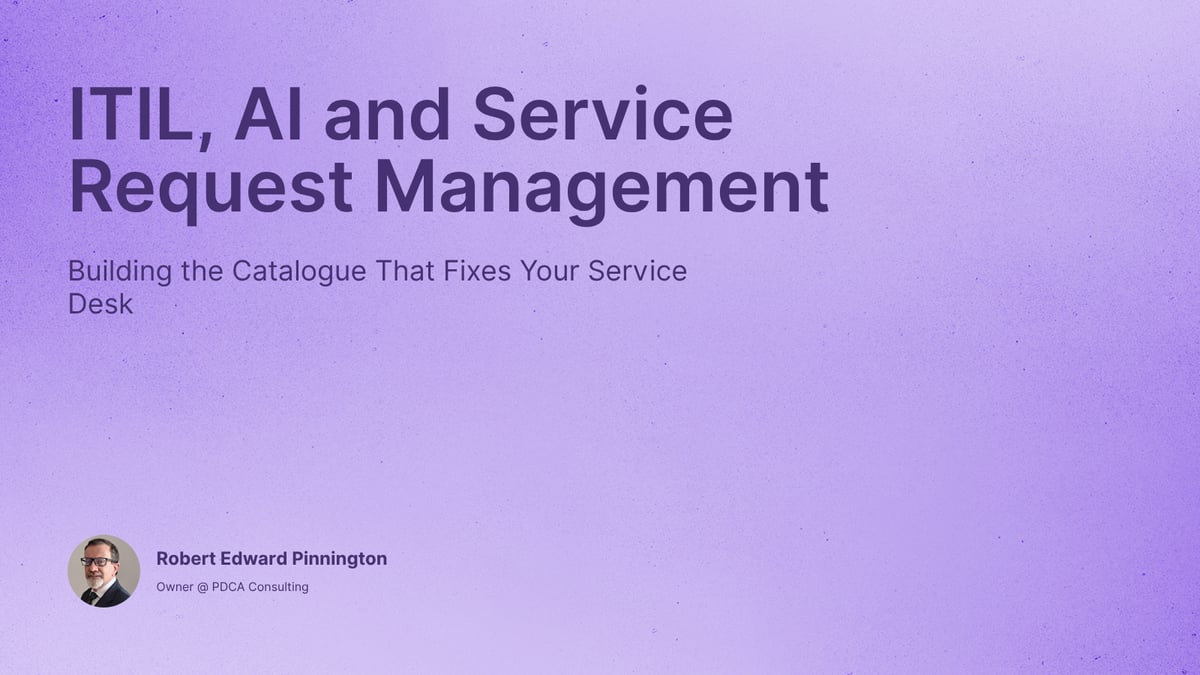 ITIL, AI and Service Request Management