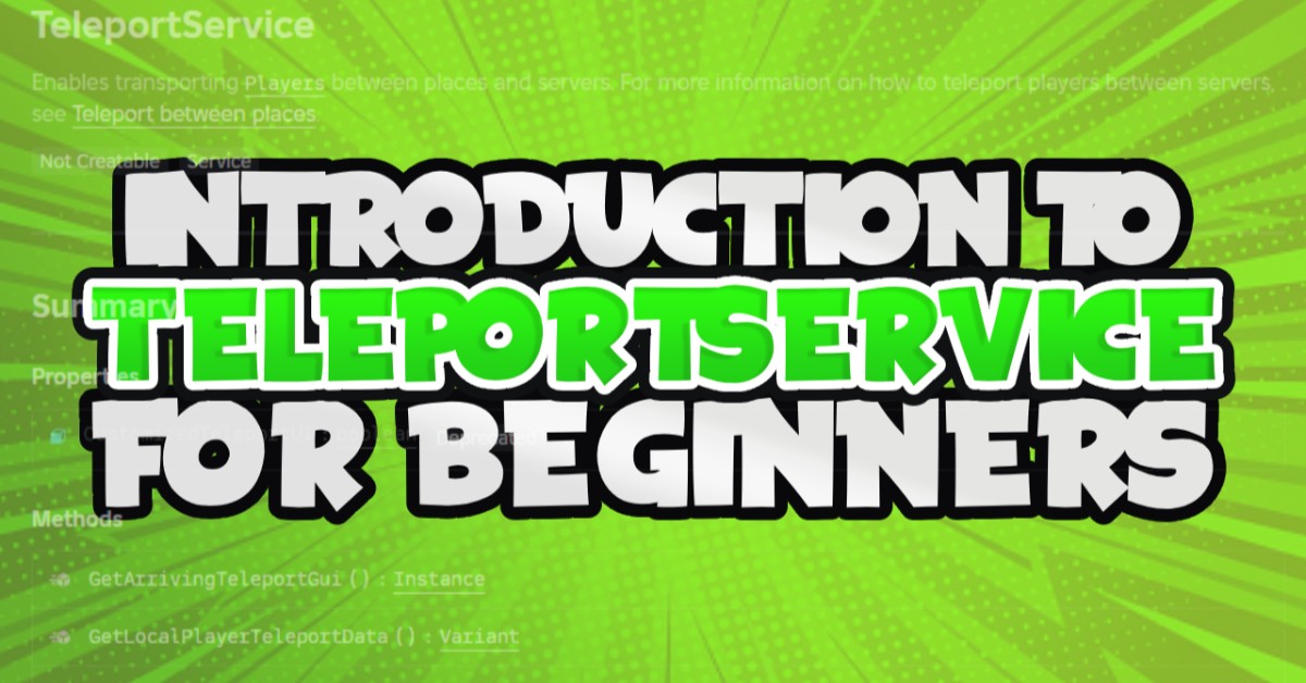 BEGINNER'S QUICKFIRE: Introduction to TeleportService