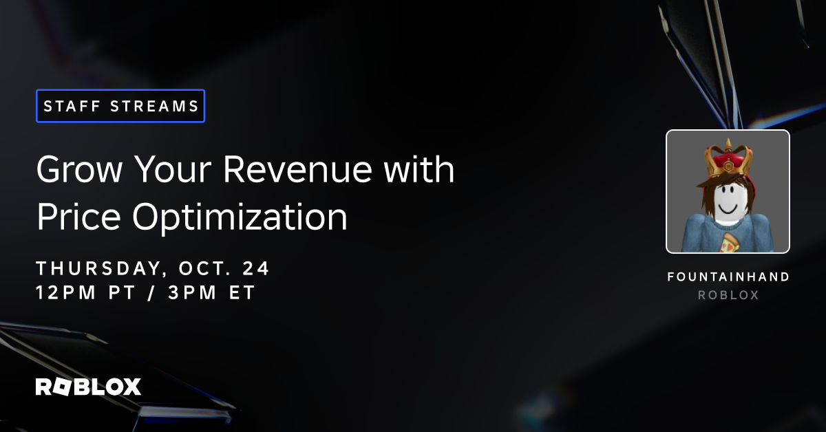 Roblox Staff Streams: How to Grow Your Revenue with Price Optimization