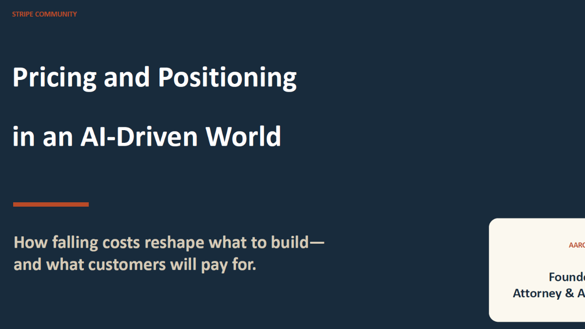 Pricing & Positioning in an AI-Driven World