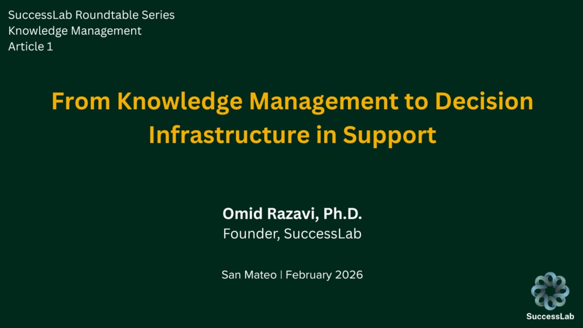 From Knowledge Management to Decision Infrastructure in Support