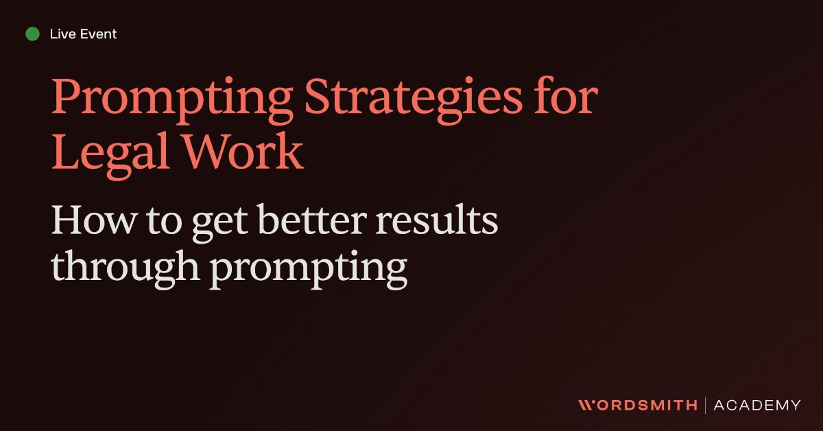 Prompting Strategies for Legal Work