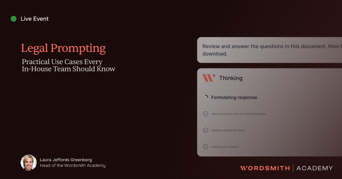 Rescheduled: Legal Prompting: Practical Use Cases Every In-House Team Should Know